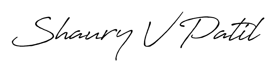 A dynamic signature style for Shaury V Patil using Antro_Vectra_Bolder script. Designed to look authentic, handwritten, and professional. Shaury V Patil signature style 7 images and pictures png