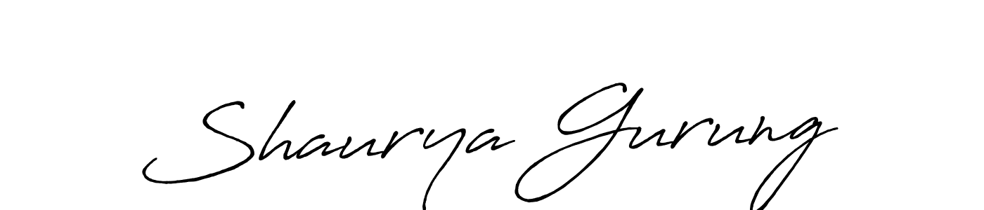 How to make Shaurya Gurung signature? Antro_Vectra_Bolder is a professional autograph style. Create handwritten signature for Shaurya Gurung name. Shaurya Gurung signature style 7 images and pictures png