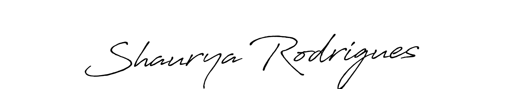 How to make Shaurya Rodrigues name signature. Use Antro_Vectra_Bolder style for creating short signs online. This is the latest handwritten sign. Shaurya Rodrigues signature style 7 images and pictures png