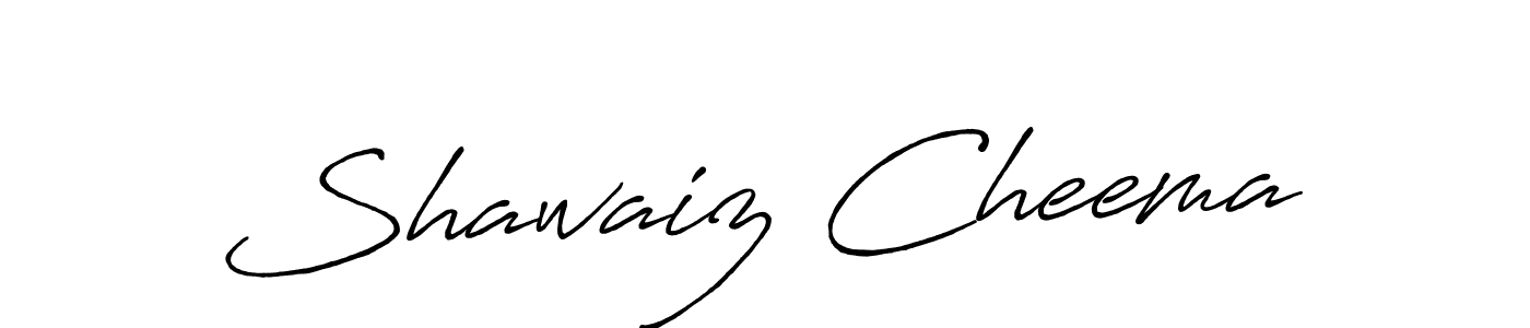 How to make Shawaiz Cheema name signature. Use Antro_Vectra_Bolder style for creating short signs online. This is the latest handwritten sign. Shawaiz Cheema signature style 7 images and pictures png