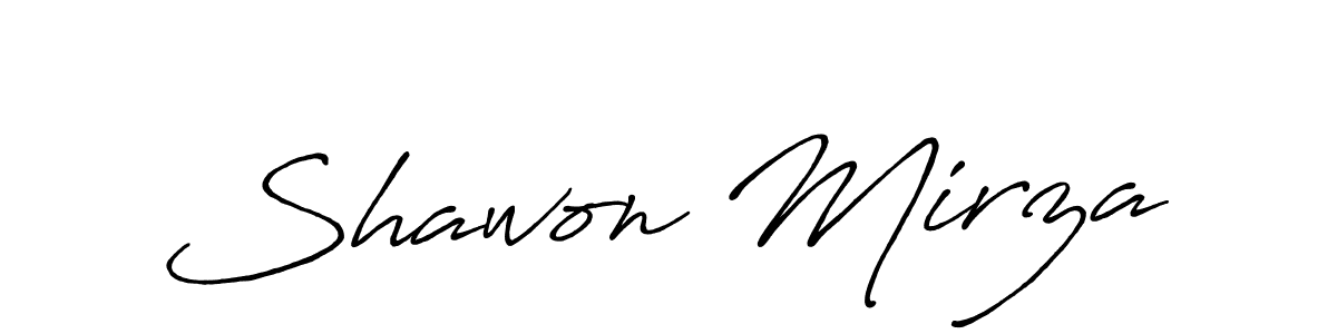 Design your own signature with our free online signature maker. With this signature software, you can create a handwritten (Antro_Vectra_Bolder) signature for name Shawon Mirza. Shawon Mirza signature style 7 images and pictures png