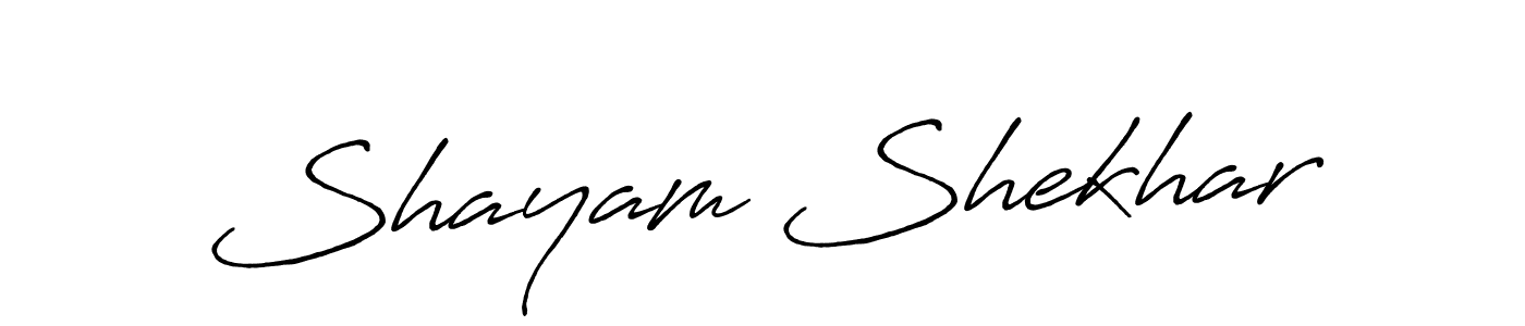 How to make Shayam Shekhar name signature. Use Antro_Vectra_Bolder style for creating short signs online. This is the latest handwritten sign. Shayam Shekhar signature style 7 images and pictures png
