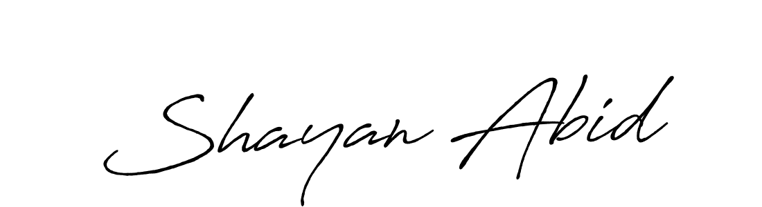Design your own signature with our free online signature maker. With this signature software, you can create a handwritten (Antro_Vectra_Bolder) signature for name Shayan Abid. Shayan Abid signature style 7 images and pictures png