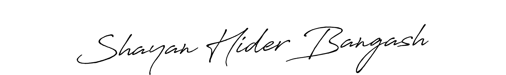 Design your own signature with our free online signature maker. With this signature software, you can create a handwritten (Antro_Vectra_Bolder) signature for name Shayan Hider Bangash. Shayan Hider Bangash signature style 7 images and pictures png