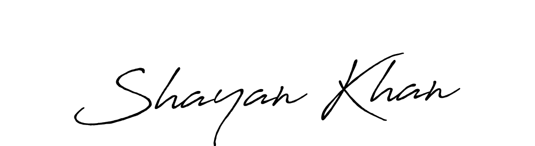 Make a beautiful signature design for name Shayan Khan. With this signature (Antro_Vectra_Bolder) style, you can create a handwritten signature for free. Shayan Khan signature style 7 images and pictures png