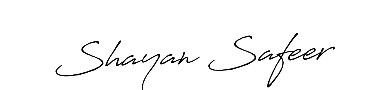The best way (Antro_Vectra_Bolder) to make a short signature is to pick only two or three words in your name. The name Shayan Safeer include a total of six letters. For converting this name. Shayan Safeer signature style 7 images and pictures png