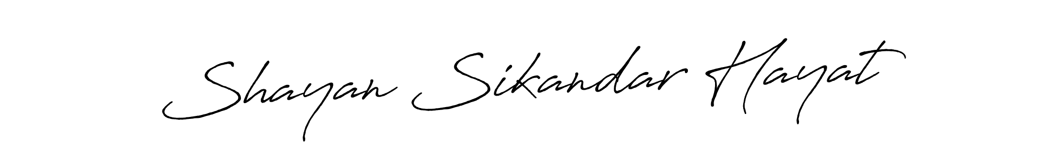 Make a beautiful signature design for name Shayan Sikandar Hayat. With this signature (Antro_Vectra_Bolder) style, you can create a handwritten signature for free. Shayan Sikandar Hayat signature style 7 images and pictures png