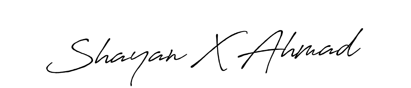 Create a beautiful signature design for name Shayan X Ahmad. With this signature (Antro_Vectra_Bolder) fonts, you can make a handwritten signature for free. Shayan X Ahmad signature style 7 images and pictures png