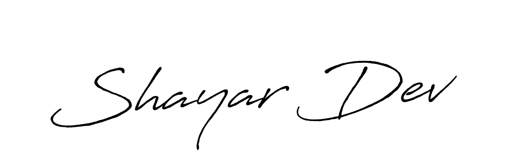 It looks lik you need a new signature style for name Shayar Dev. Design unique handwritten (Antro_Vectra_Bolder) signature with our free signature maker in just a few clicks. Shayar Dev signature style 7 images and pictures png