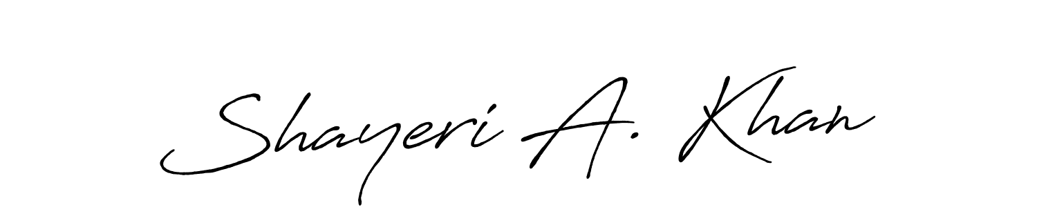 How to make Shayeri A. Khan name signature. Use Antro_Vectra_Bolder style for creating short signs online. This is the latest handwritten sign. Shayeri A. Khan signature style 7 images and pictures png