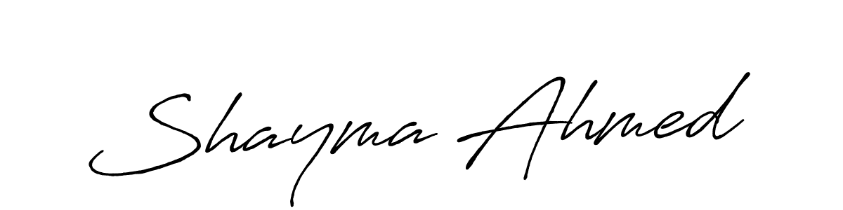 Design your own signature with our free online signature maker. With this signature software, you can create a handwritten (Antro_Vectra_Bolder) signature for name Shayma Ahmed. Shayma Ahmed signature style 7 images and pictures png