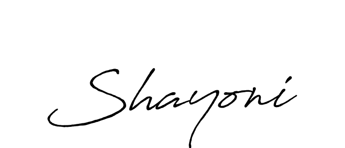 Create a beautiful signature design for name Shayoni. With this signature (Antro_Vectra_Bolder) fonts, you can make a handwritten signature for free. Shayoni signature style 7 images and pictures png