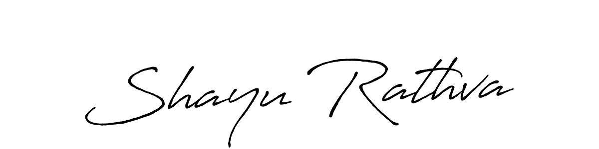 Make a beautiful signature design for name Shayu Rathva. With this signature (Antro_Vectra_Bolder) style, you can create a handwritten signature for free. Shayu Rathva signature style 7 images and pictures png