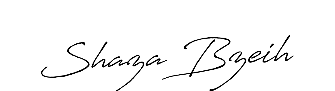 Design your own signature with our free online signature maker. With this signature software, you can create a handwritten (Antro_Vectra_Bolder) signature for name Shaza Bzeih. Shaza Bzeih signature style 7 images and pictures png