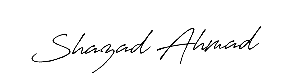 Design your own signature with our free online signature maker. With this signature software, you can create a handwritten (Antro_Vectra_Bolder) signature for name Shazad Ahmad. Shazad Ahmad signature style 7 images and pictures png