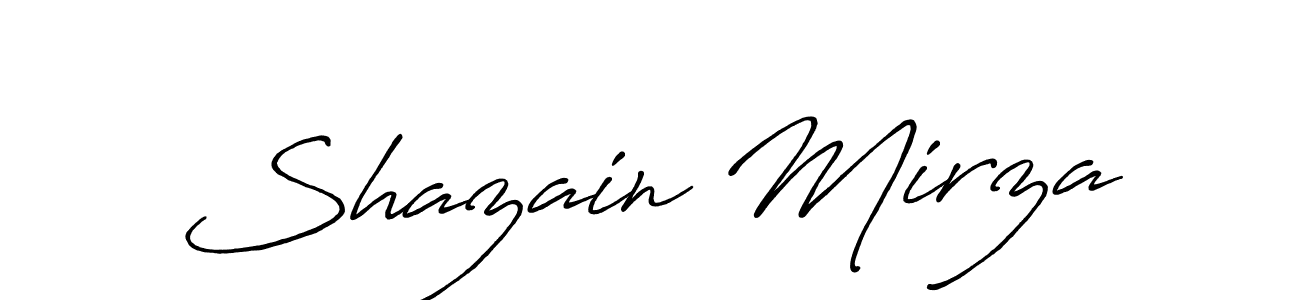 Also we have Shazain Mirza name is the best signature style. Create professional handwritten signature collection using Antro_Vectra_Bolder autograph style. Shazain Mirza signature style 7 images and pictures png