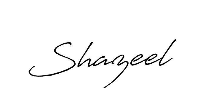 Use a signature maker to create a handwritten signature online. With this signature software, you can design (Antro_Vectra_Bolder) your own signature for name Shazeel. Shazeel signature style 7 images and pictures png