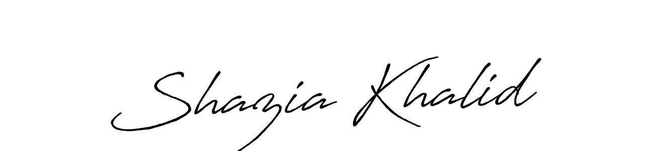 Create a beautiful signature design for name Shazia Khalid. With this signature (Antro_Vectra_Bolder) fonts, you can make a handwritten signature for free. Shazia Khalid signature style 7 images and pictures png