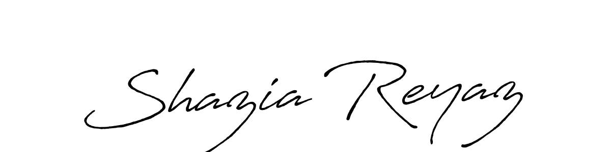 The best way (Antro_Vectra_Bolder) to make a short signature is to pick only two or three words in your name. The name Shazia Reyaz include a total of six letters. For converting this name. Shazia Reyaz signature style 7 images and pictures png