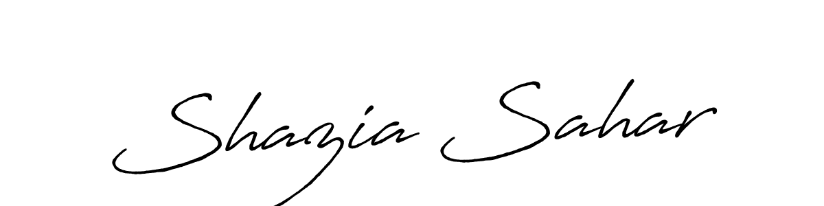Design your own signature with our free online signature maker. With this signature software, you can create a handwritten (Antro_Vectra_Bolder) signature for name Shazia Sahar. Shazia Sahar signature style 7 images and pictures png