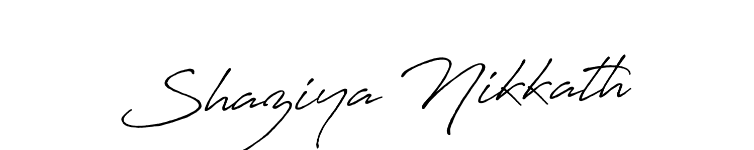 Make a beautiful signature design for name Shaziya Nikkath. With this signature (Antro_Vectra_Bolder) style, you can create a handwritten signature for free. Shaziya Nikkath signature style 7 images and pictures png