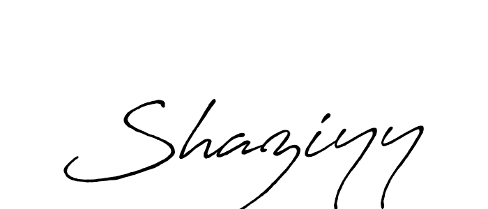 Make a beautiful signature design for name Shaziyy. With this signature (Antro_Vectra_Bolder) style, you can create a handwritten signature for free. Shaziyy signature style 7 images and pictures png