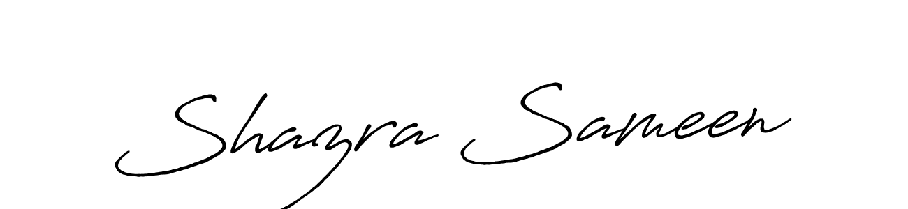 Make a beautiful signature design for name Shazra Sameen. With this signature (Antro_Vectra_Bolder) style, you can create a handwritten signature for free. Shazra Sameen signature style 7 images and pictures png