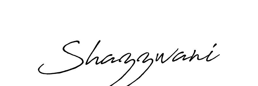 How to make Shazzwani name signature. Use Antro_Vectra_Bolder style for creating short signs online. This is the latest handwritten sign. Shazzwani signature style 7 images and pictures png