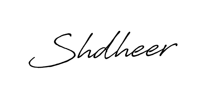 How to make Shdheer name signature. Use Antro_Vectra_Bolder style for creating short signs online. This is the latest handwritten sign. Shdheer signature style 7 images and pictures png