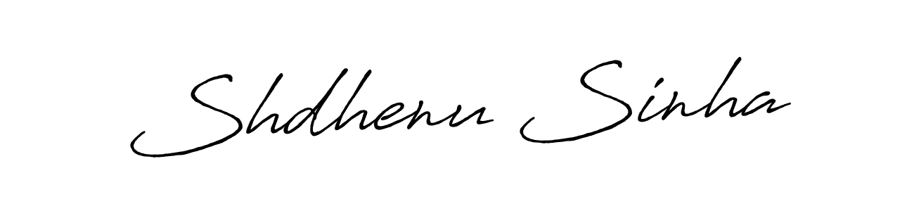Create a beautiful signature design for name Shdhenu Sinha. With this signature (Antro_Vectra_Bolder) fonts, you can make a handwritten signature for free. Shdhenu Sinha signature style 7 images and pictures png