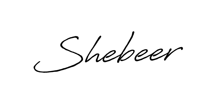 Design your own signature with our free online signature maker. With this signature software, you can create a handwritten (Antro_Vectra_Bolder) signature for name Shebeer. Shebeer signature style 7 images and pictures png