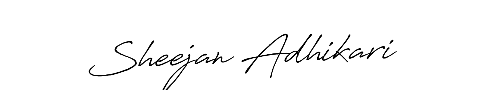 Also we have Sheejan Adhikari name is the best signature style. Create professional handwritten signature collection using Antro_Vectra_Bolder autograph style. Sheejan Adhikari signature style 7 images and pictures png