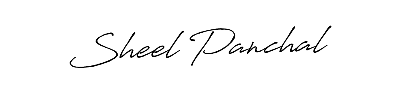 How to make Sheel Panchal name signature. Use Antro_Vectra_Bolder style for creating short signs online. This is the latest handwritten sign. Sheel Panchal signature style 7 images and pictures png