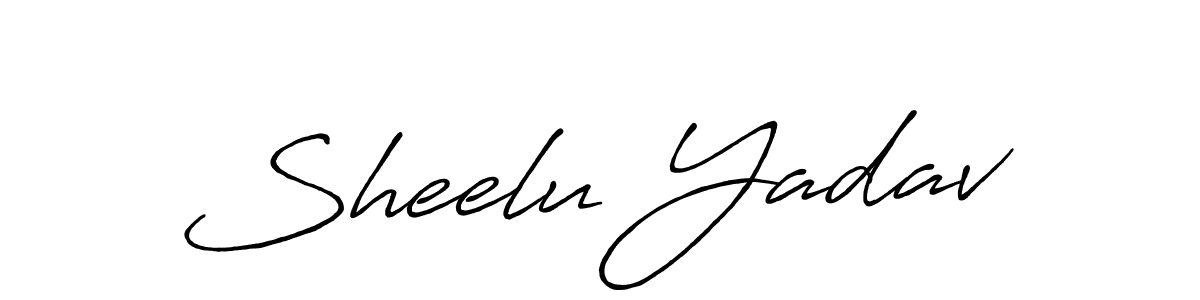 Create a beautiful signature design for name Sheelu Yadav. With this signature (Antro_Vectra_Bolder) fonts, you can make a handwritten signature for free. Sheelu Yadav signature style 7 images and pictures png