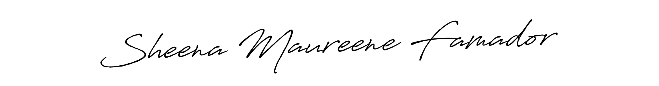 Make a beautiful signature design for name Sheena Maureene Famador. With this signature (Antro_Vectra_Bolder) style, you can create a handwritten signature for free. Sheena Maureene Famador signature style 7 images and pictures png