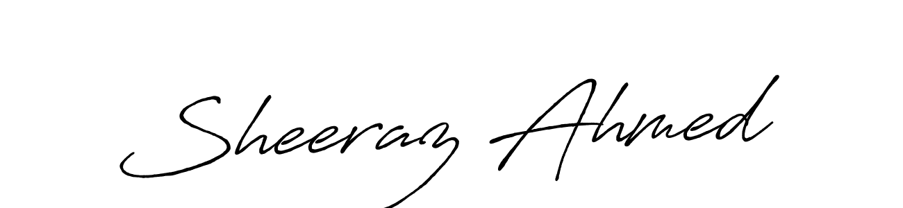 How to make Sheeraz Ahmed name signature. Use Antro_Vectra_Bolder style for creating short signs online. This is the latest handwritten sign. Sheeraz Ahmed signature style 7 images and pictures png