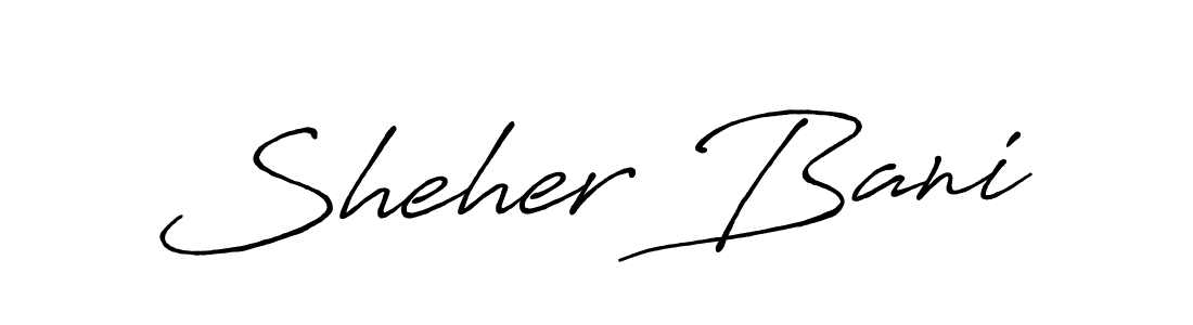 How to make Sheher Bani name signature. Use Antro_Vectra_Bolder style for creating short signs online. This is the latest handwritten sign. Sheher Bani signature style 7 images and pictures png