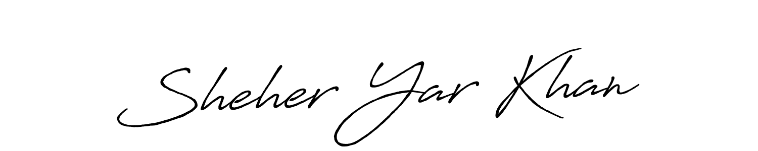 Similarly Antro_Vectra_Bolder is the best handwritten signature design. Signature creator online .You can use it as an online autograph creator for name Sheher Yar Khan. Sheher Yar Khan signature style 7 images and pictures png