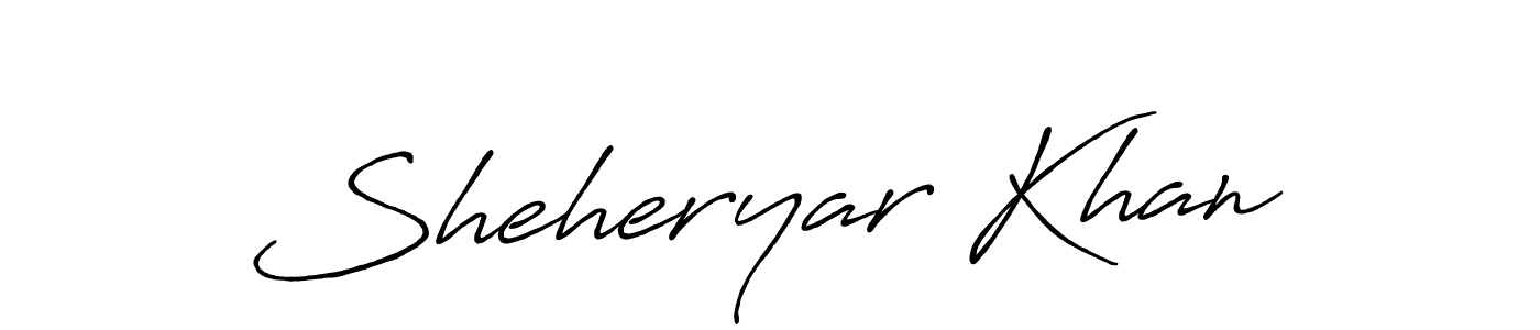 Create a beautiful signature design for name Sheheryar Khan. With this signature (Antro_Vectra_Bolder) fonts, you can make a handwritten signature for free. Sheheryar Khan signature style 7 images and pictures png