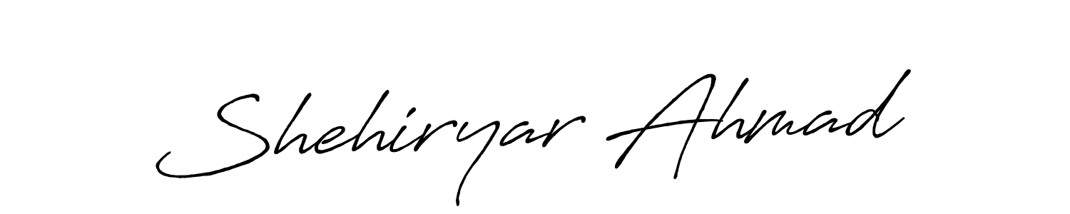 Design your own signature with our free online signature maker. With this signature software, you can create a handwritten (Antro_Vectra_Bolder) signature for name Shehiryar Ahmad. Shehiryar Ahmad signature style 7 images and pictures png