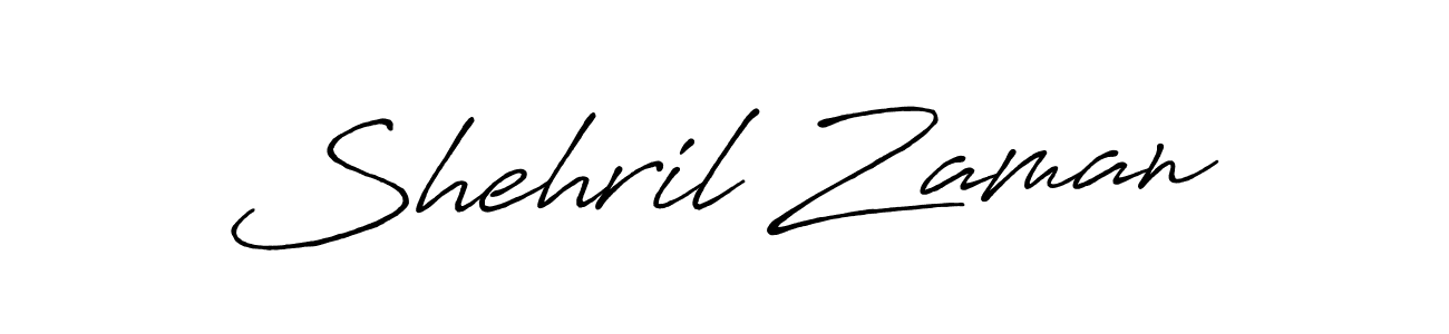 How to make Shehril Zaman name signature. Use Antro_Vectra_Bolder style for creating short signs online. This is the latest handwritten sign. Shehril Zaman signature style 7 images and pictures png