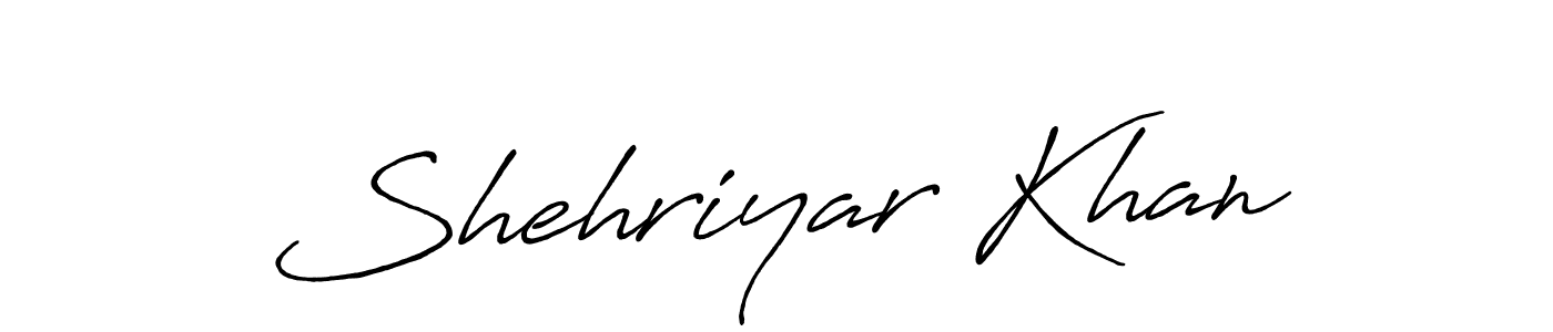 Create a beautiful signature design for name Shehriyar Khan. With this signature (Antro_Vectra_Bolder) fonts, you can make a handwritten signature for free. Shehriyar Khan signature style 7 images and pictures png