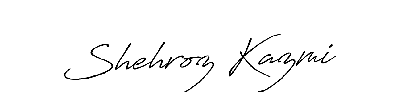 The best way (Antro_Vectra_Bolder) to make a short signature is to pick only two or three words in your name. The name Shehroz Kazmi include a total of six letters. For converting this name. Shehroz Kazmi signature style 7 images and pictures png