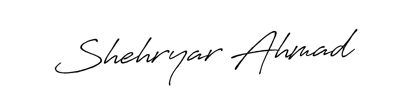 Design your own signature with our free online signature maker. With this signature software, you can create a handwritten (Antro_Vectra_Bolder) signature for name Shehryar Ahmad. Shehryar Ahmad signature style 7 images and pictures png