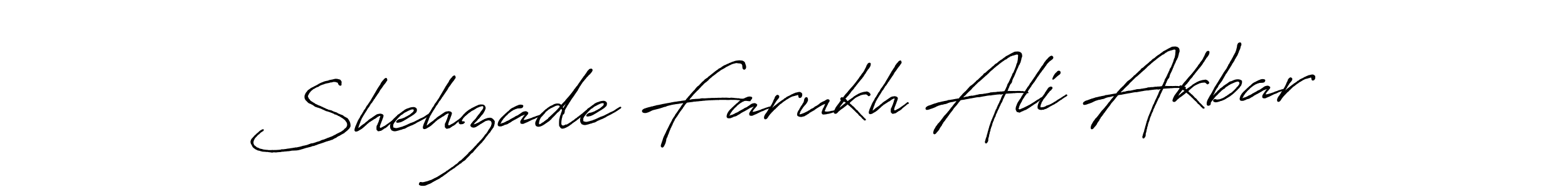 Design your own signature with our free online signature maker. With this signature software, you can create a handwritten (Antro_Vectra_Bolder) signature for name Shehzade Farukh Ali Akbar. Shehzade Farukh Ali Akbar signature style 7 images and pictures png