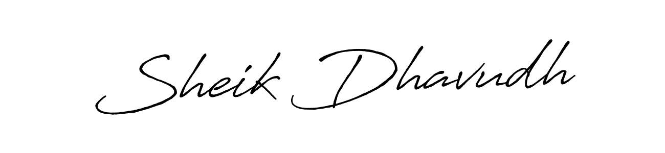 How to make Sheik Dhavudh name signature. Use Antro_Vectra_Bolder style for creating short signs online. This is the latest handwritten sign. Sheik Dhavudh signature style 7 images and pictures png