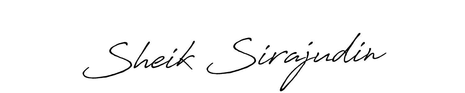 How to make Sheik Sirajudin name signature. Use Antro_Vectra_Bolder style for creating short signs online. This is the latest handwritten sign. Sheik Sirajudin signature style 7 images and pictures png