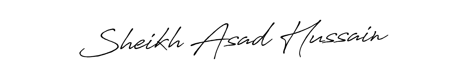 The best way (Antro_Vectra_Bolder) to make a short signature is to pick only two or three words in your name. The name Sheikh Asad Hussain include a total of six letters. For converting this name. Sheikh Asad Hussain signature style 7 images and pictures png