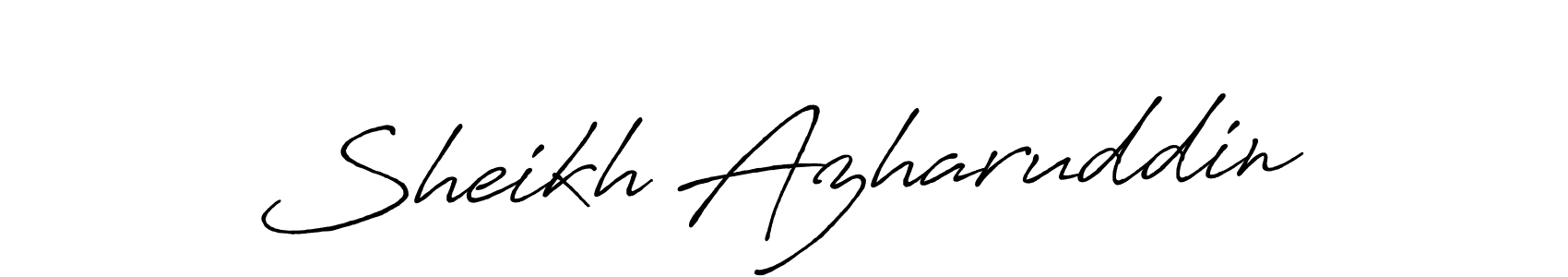 How to make Sheikh Azharuddin name signature. Use Antro_Vectra_Bolder style for creating short signs online. This is the latest handwritten sign. Sheikh Azharuddin signature style 7 images and pictures png