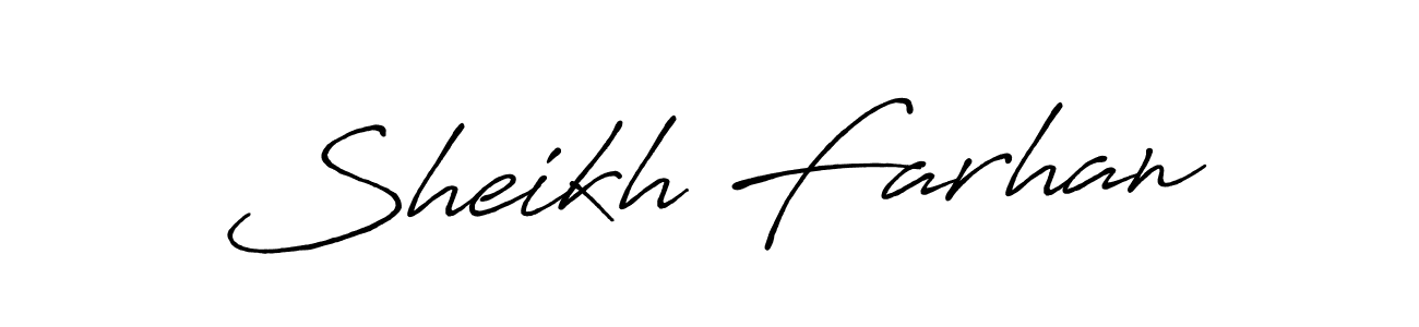 Also we have Sheikh Farhan name is the best signature style. Create professional handwritten signature collection using Antro_Vectra_Bolder autograph style. Sheikh Farhan signature style 7 images and pictures png